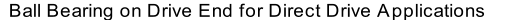 Ball Bearing on Drive End for Direct Drive Applications