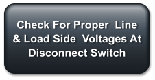 Check For Proper  Line & Load Side  Voltages At Disconnect Switch